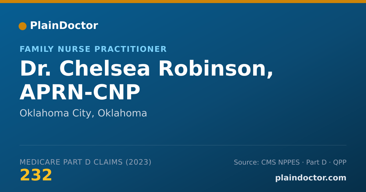 Shareable card for Chelsea Robinson, APRN-CNP - Family Nurse Practitioner, Oklahoma City, OK