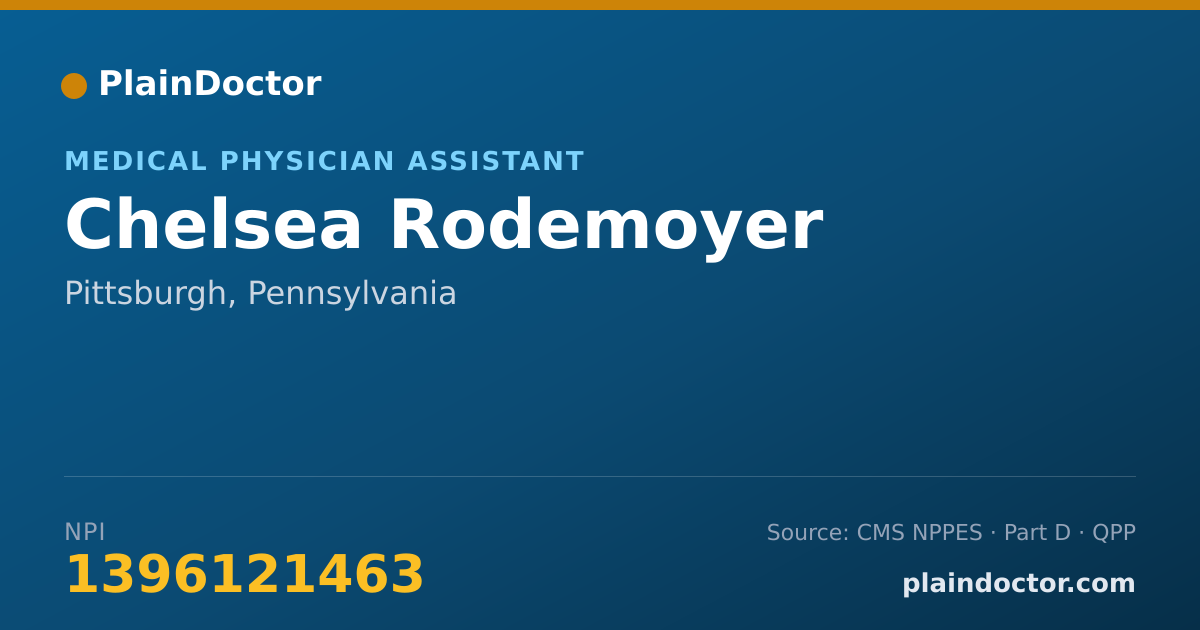 Shareable card for Chelsea Rodemoyer - Medical Physician Assistant, Pittsburgh, PA