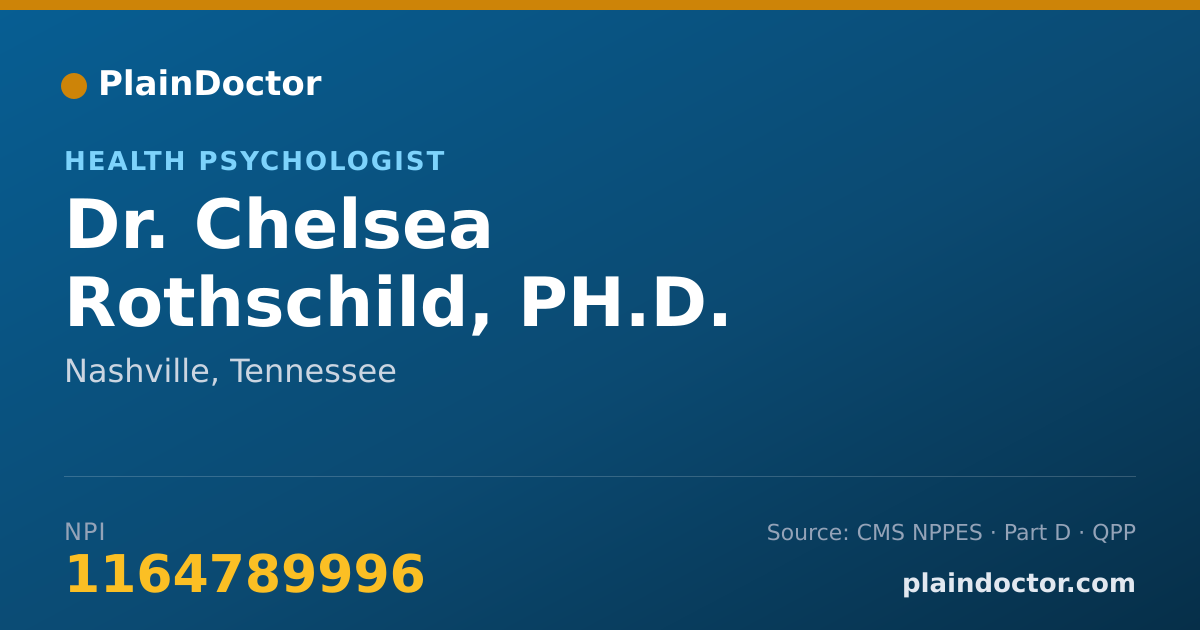 Shareable card for Chelsea Rothschild, PH.D. - Health Psychologist, Nashville, TN