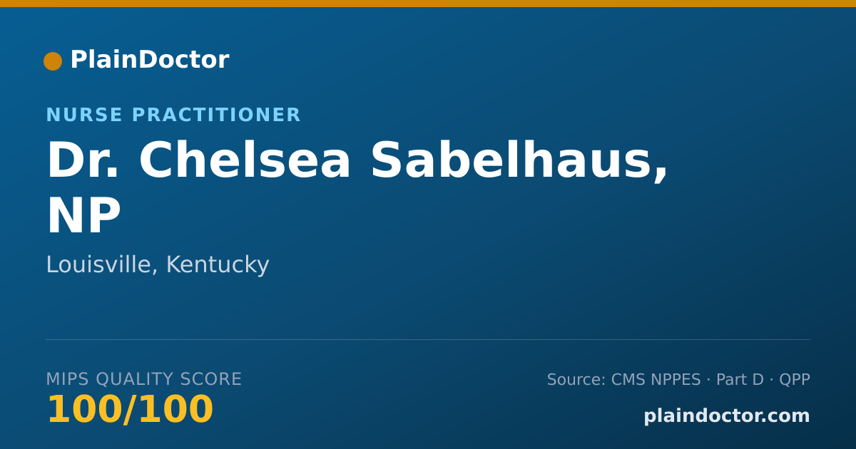 Shareable card for Chelsea Sabelhaus, NP - Nurse Practitioner, Louisville, KY