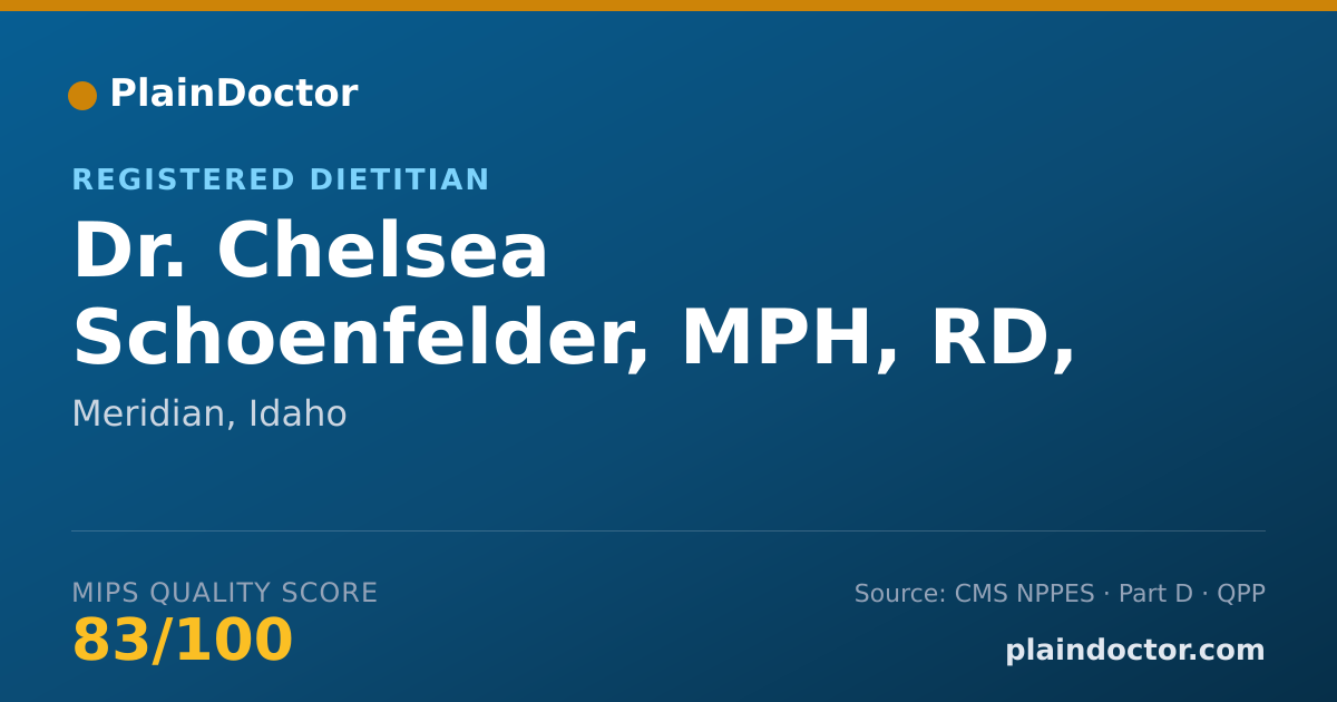 Shareable card for Chelsea Schoenfelder, MPH, RD, LD - Registered Dietitian, Meridian, ID
