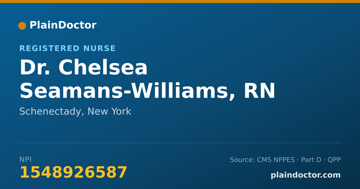 Shareable card for Chelsea Seamans-Williams, RN - Registered Nurse, Schenectady, NY