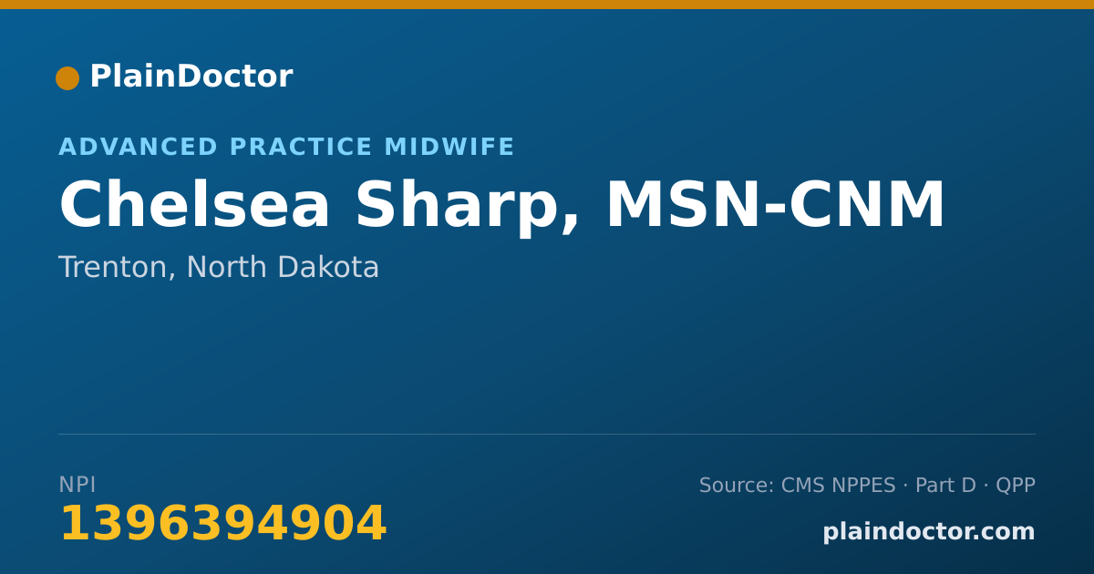 Shareable card for Chelsea Sharp, MSN-CNM - Advanced Practice Midwife, Trenton, ND