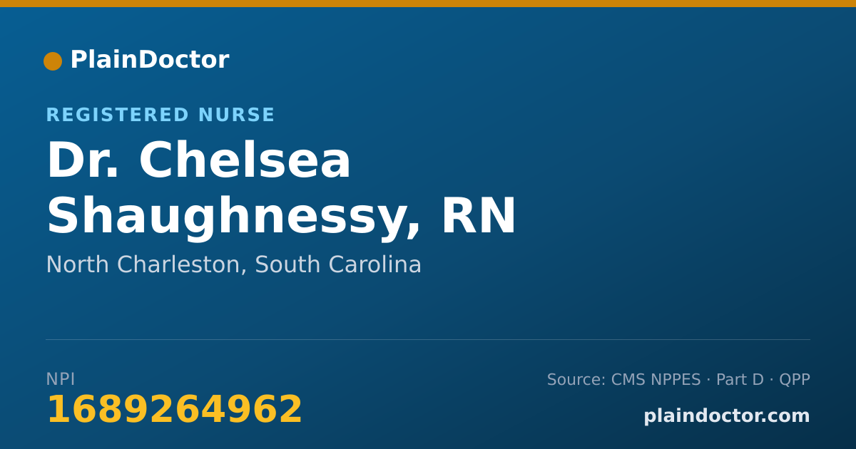 Shareable card for Chelsea Shaughnessy, RN - Registered Nurse, North Charleston, SC