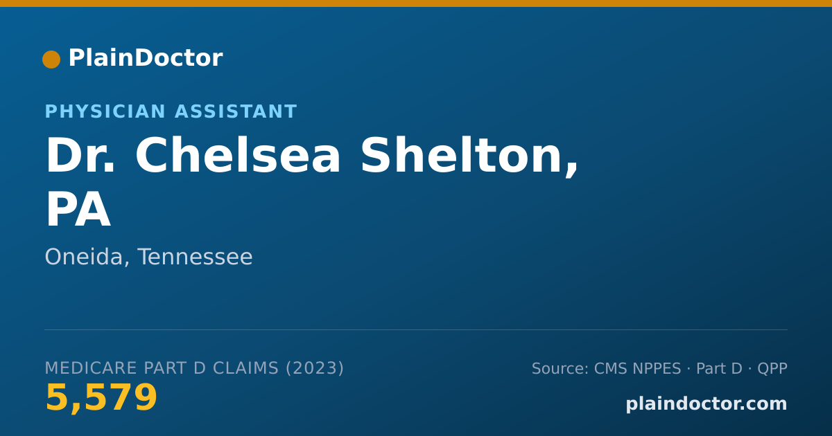 Shareable card for Chelsea Shelton, PA - Physician Assistant, Oneida, TN