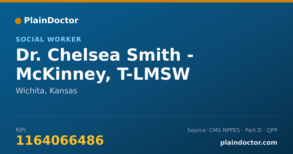 Shareable card for Chelsea Smith - McKinney, T-LMSW - Social Worker, Wichita, KS