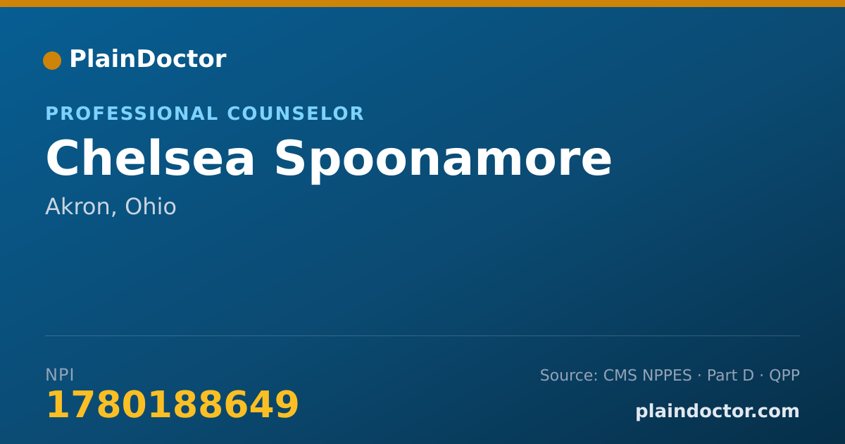 Shareable card for Chelsea Spoonamore - Professional Counselor, Akron, OH