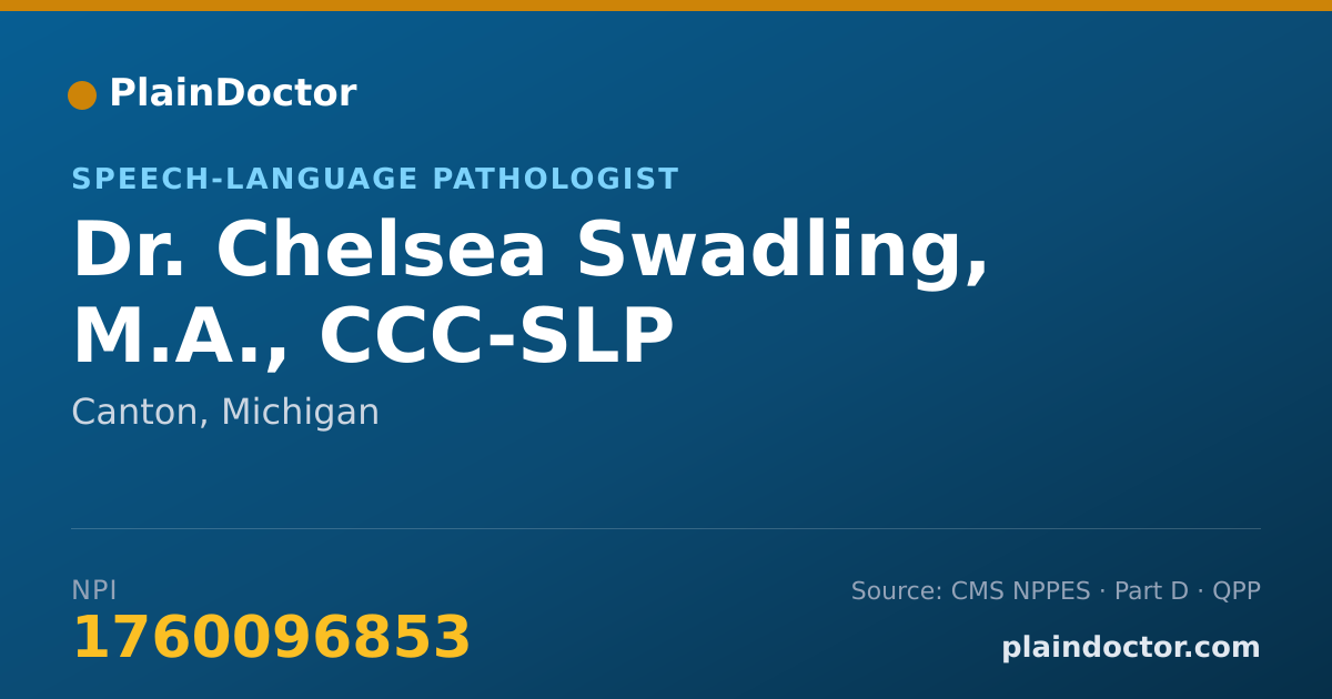 Shareable card for Chelsea Swadling, M.A., CCC-SLP - Speech-Language Pathologist, Canton, MI