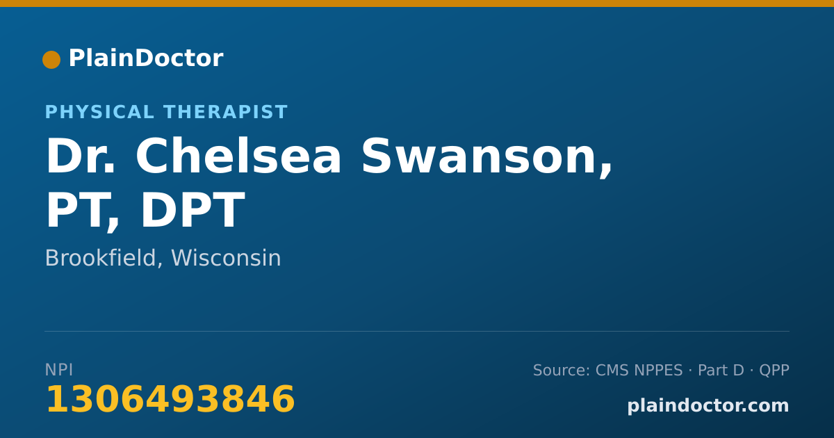 Shareable card for Chelsea Swanson, PT, DPT - Physical Therapist, Brookfield, WI