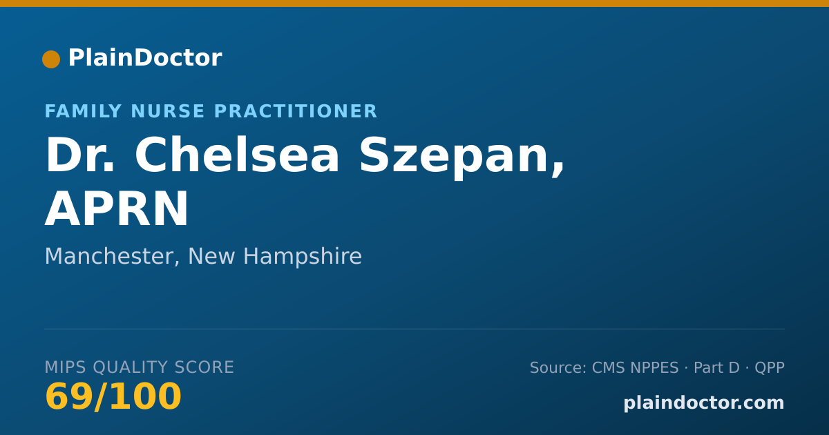 Shareable card for Chelsea Szepan, APRN - Family Nurse Practitioner, Manchester, NH
