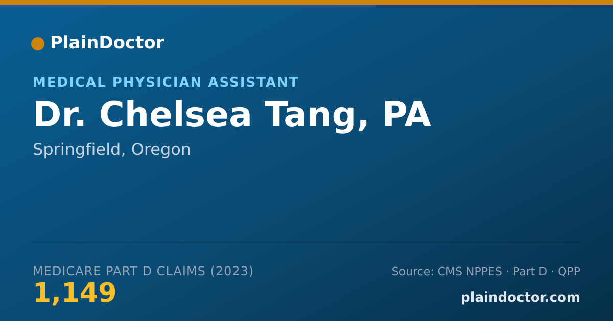 Shareable card for Chelsea Tang, PA - Medical Physician Assistant, Springfield, OR