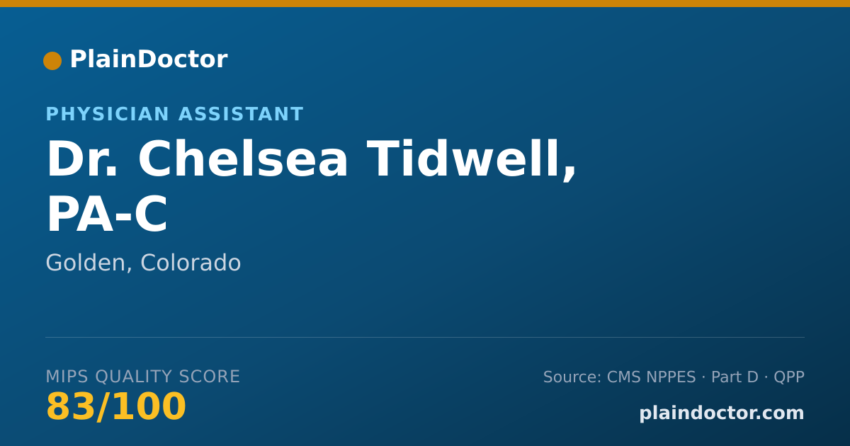 Shareable card for Chelsea Tidwell, PA-C - Physician Assistant, Golden, CO