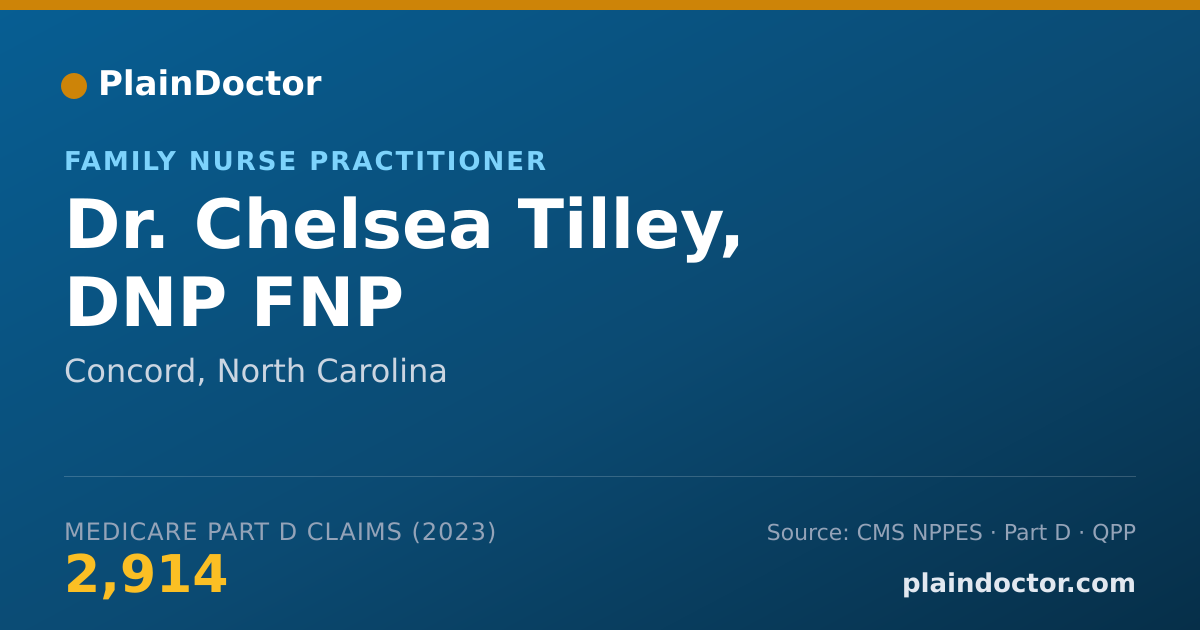 Shareable card for Chelsea Tilley, DNP FNP - Family Nurse Practitioner, Concord, NC
