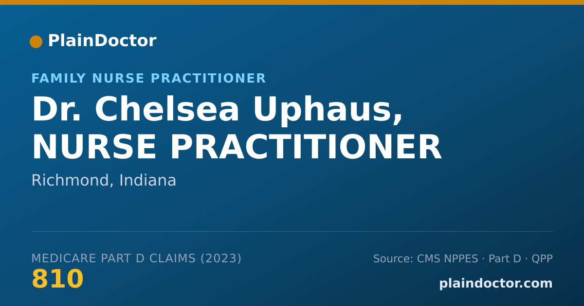 Shareable card for Chelsea Uphaus, NURSE PRACTITIONER - Family Nurse Practitioner, Richmond, IN