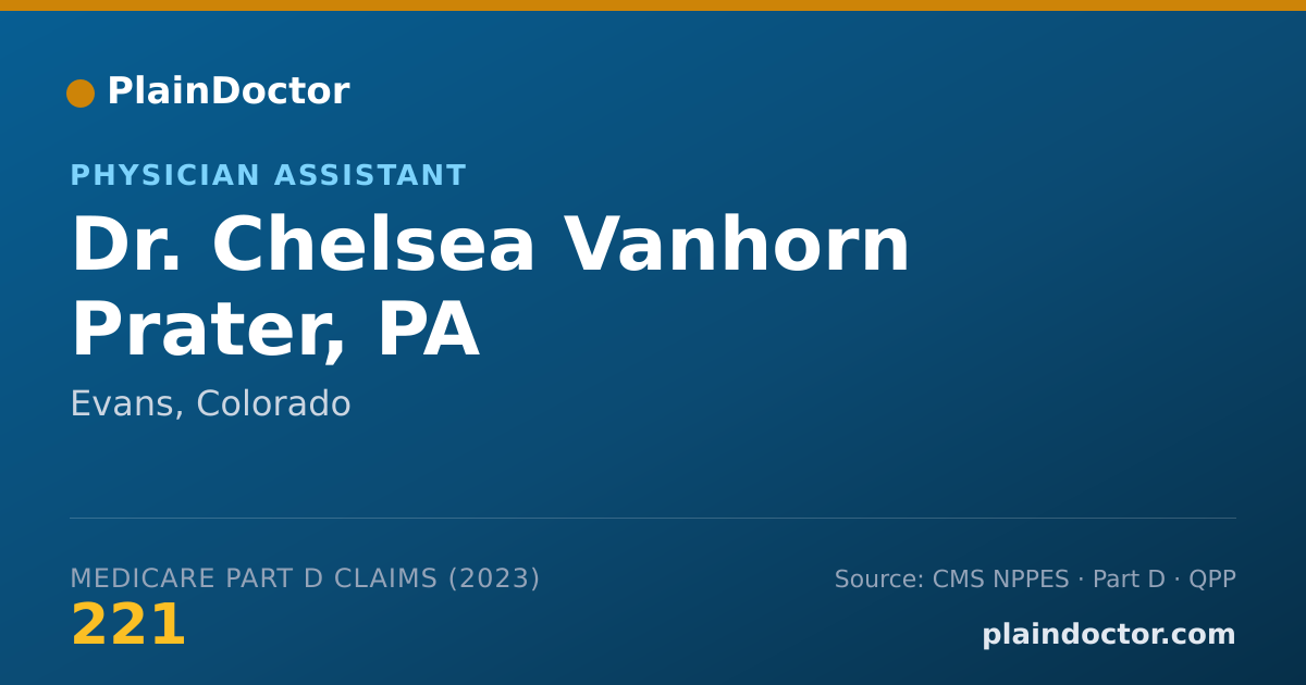 Shareable card for Chelsea Vanhorn Prater, PA - Physician Assistant, Evans, CO