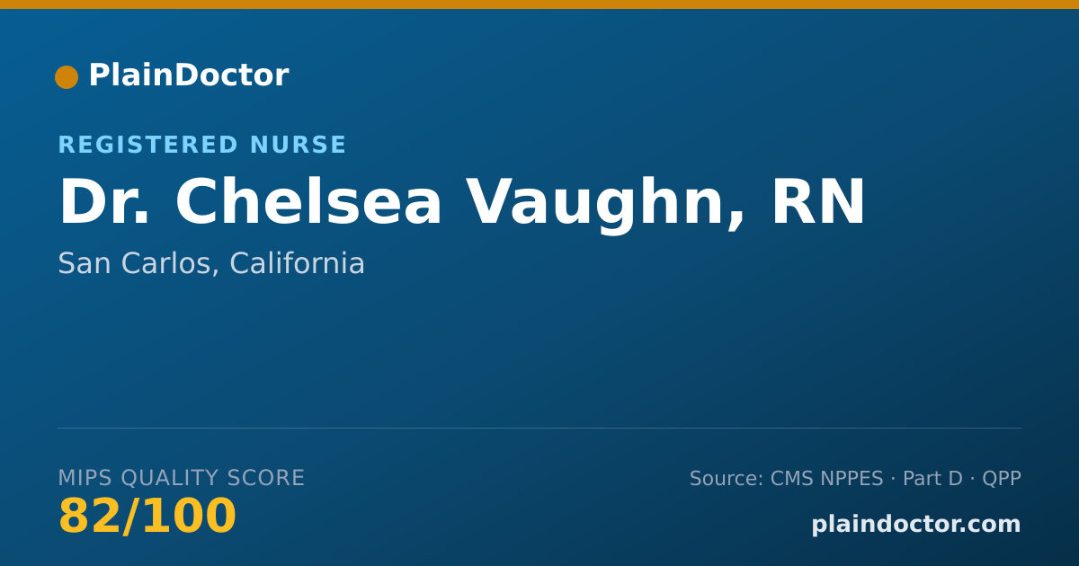 Shareable card for Chelsea Vaughn, RN - Registered Nurse, San Carlos, CA