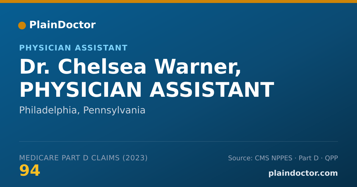 Shareable card for Chelsea Warner, PHYSICIAN ASSISTANT - Physician Assistant, Philadelphia, PA