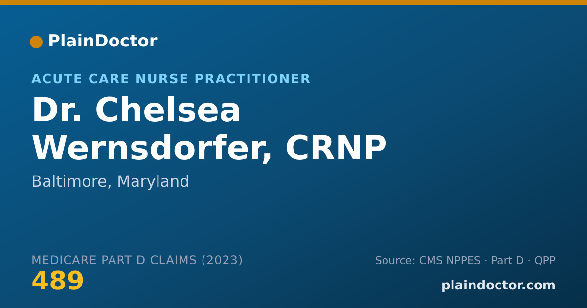 Shareable card for Chelsea Wernsdorfer, CRNP - Acute Care Nurse Practitioner, Baltimore, MD