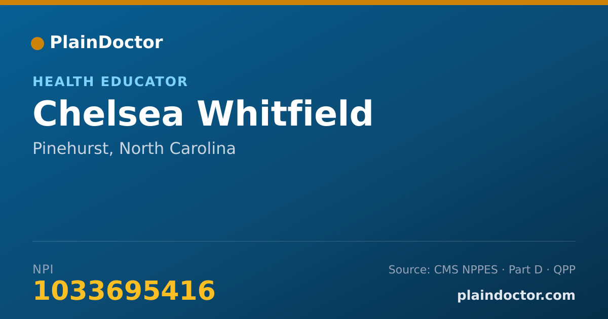 Shareable card for Chelsea Whitfield - Health Educator, Pinehurst, NC