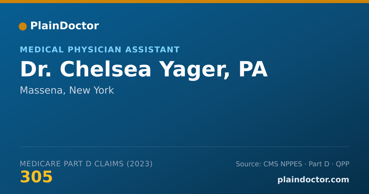 Shareable card for Chelsea Yager, PA - Medical Physician Assistant, Massena, NY