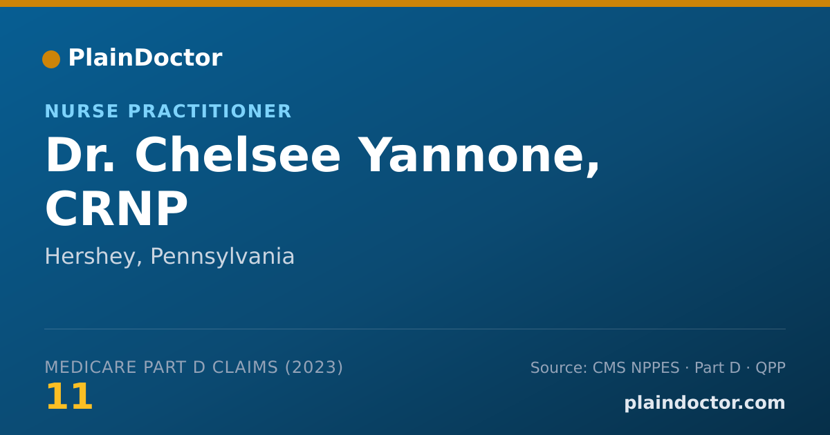 Shareable card for Chelsee Yannone, CRNP - Nurse Practitioner, Hershey, PA