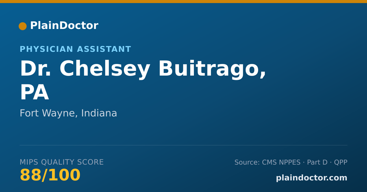 Shareable card for Chelsey Buitrago, PA - Physician Assistant, Fort Wayne, IN