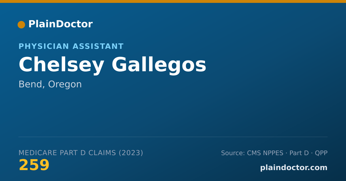 Shareable card for Chelsey Gallegos - Physician Assistant, Bend, OR