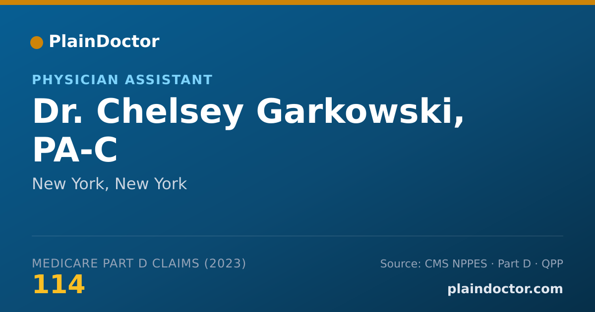 Shareable card for Chelsey Garkowski, PA-C - Physician Assistant, New York, NY