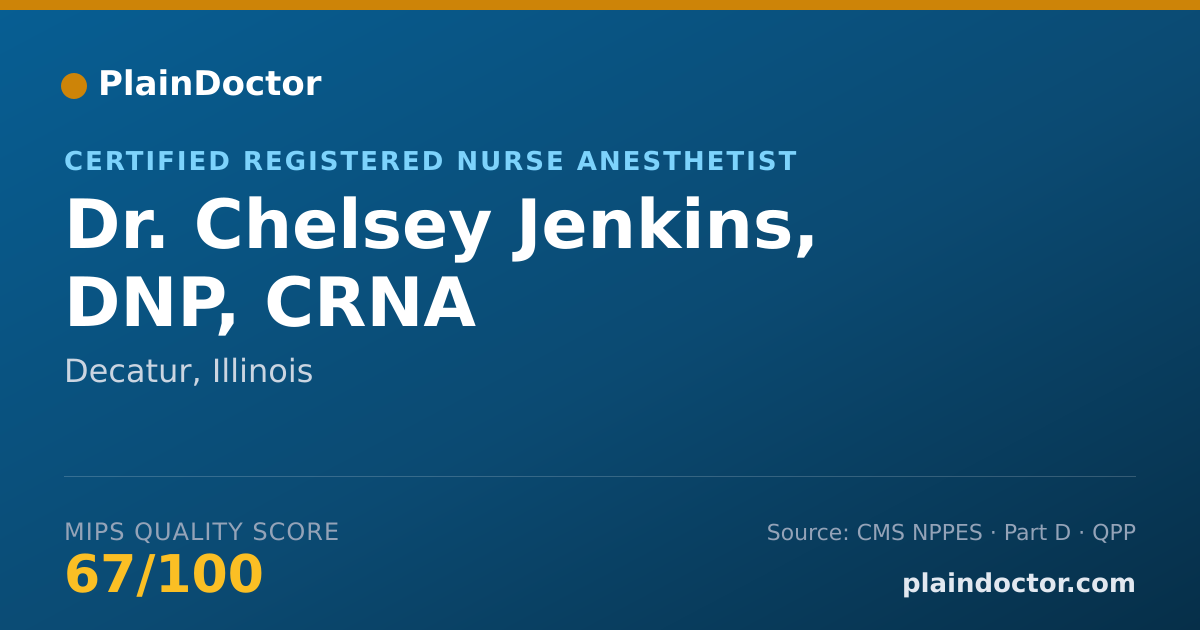 Shareable card for Chelsey Jenkins, DNP, CRNA - Certified Registered Nurse Anesthetist, Decatur, IL
