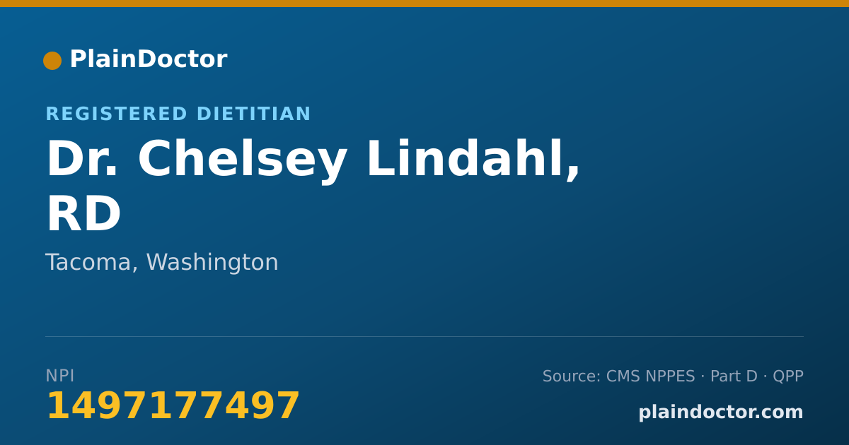 Shareable card for Chelsey Lindahl, RD - Registered Dietitian, Tacoma, WA