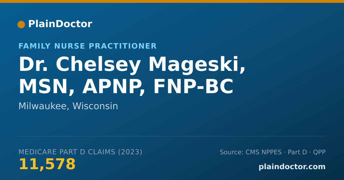 Shareable card for Chelsey Mageski, MSN, APNP, FNP-BC - Family Nurse Practitioner, Milwaukee, WI
