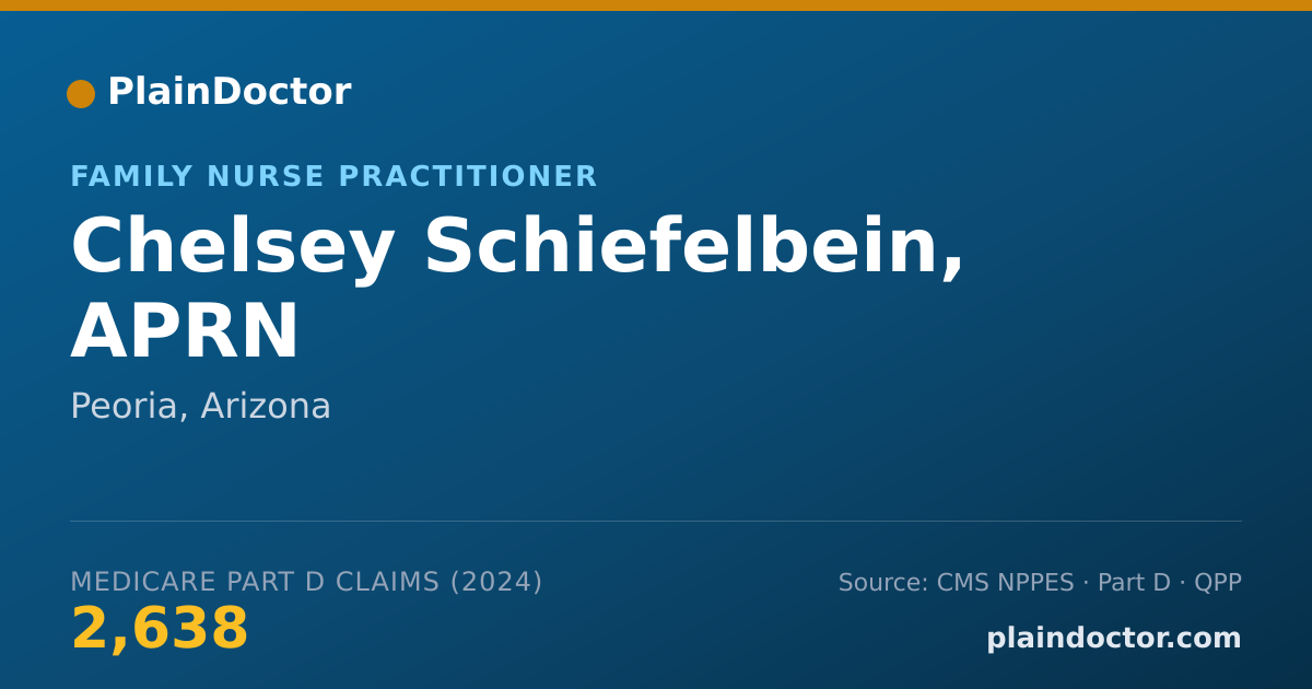 Shareable card for Chelsey Schiefelbein, APRN - Family Nurse Practitioner, Peoria, AZ