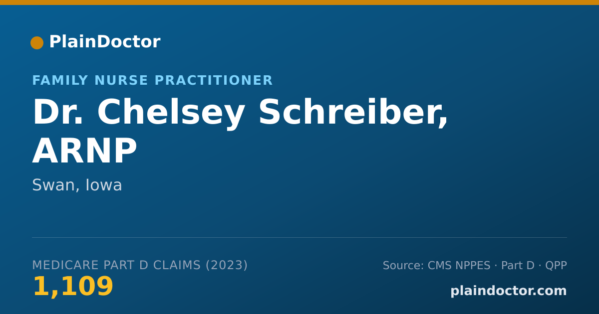 Shareable card for Chelsey Schreiber, ARNP - Family Nurse Practitioner, Swan, IA