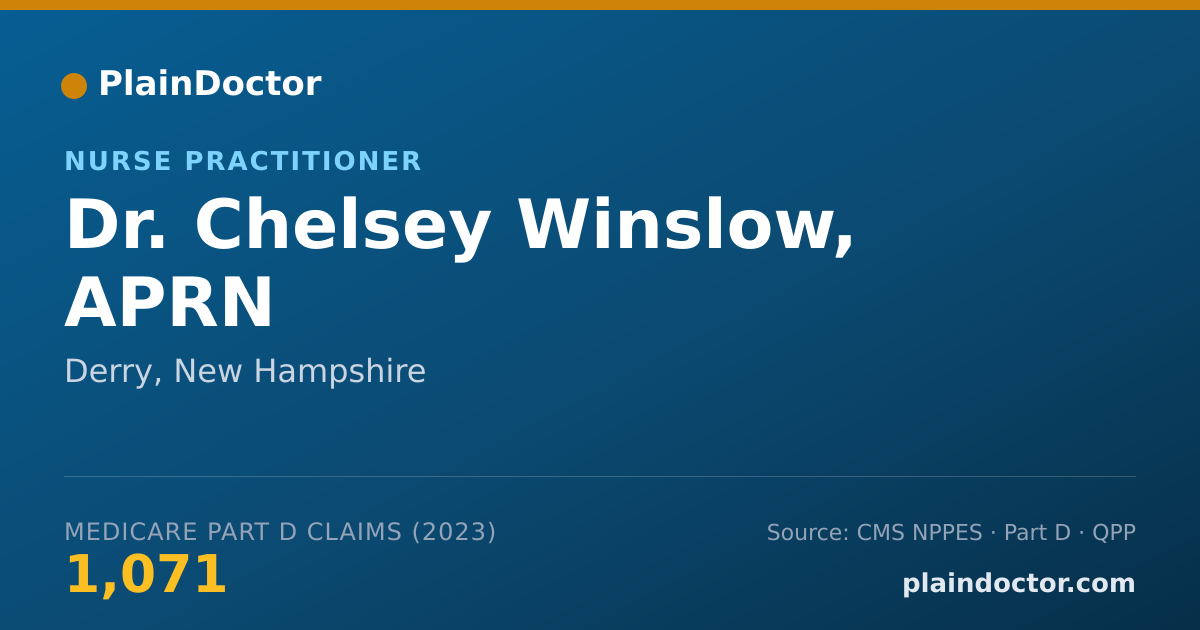 Shareable card for Chelsey Winslow, APRN - Nurse Practitioner, Derry, NH