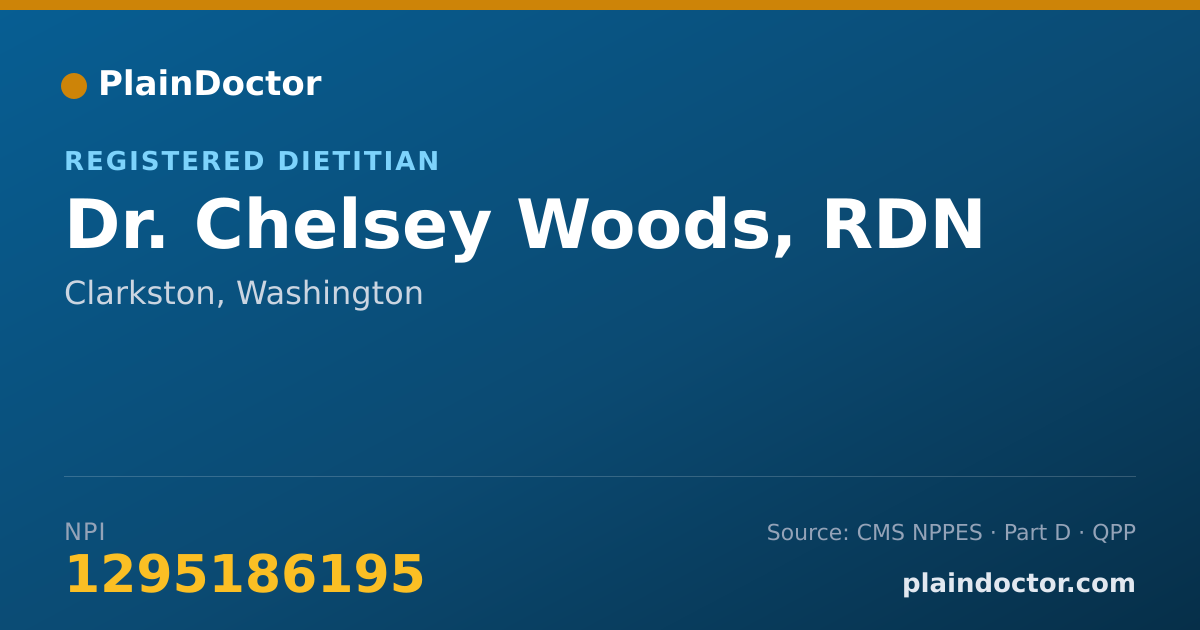 Shareable card for Chelsey Woods, RDN - Registered Dietitian, Clarkston, WA