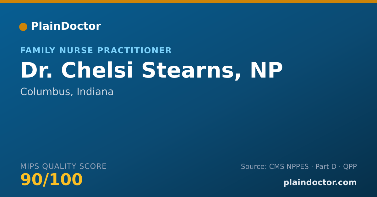 Shareable card for Chelsi Stearns, NP - Family Nurse Practitioner, Columbus, IN