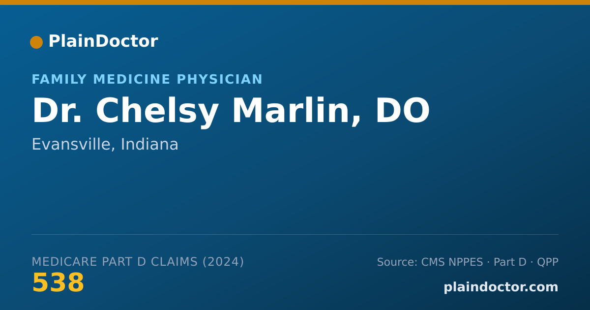 Shareable card for Chelsy Marlin, DO - Family Medicine Physician, Evansville, IN