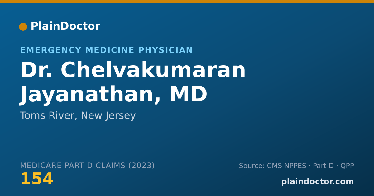 Shareable card for Chelvakumaran Jayanathan, MD - Emergency Medicine Physician, Toms River, NJ