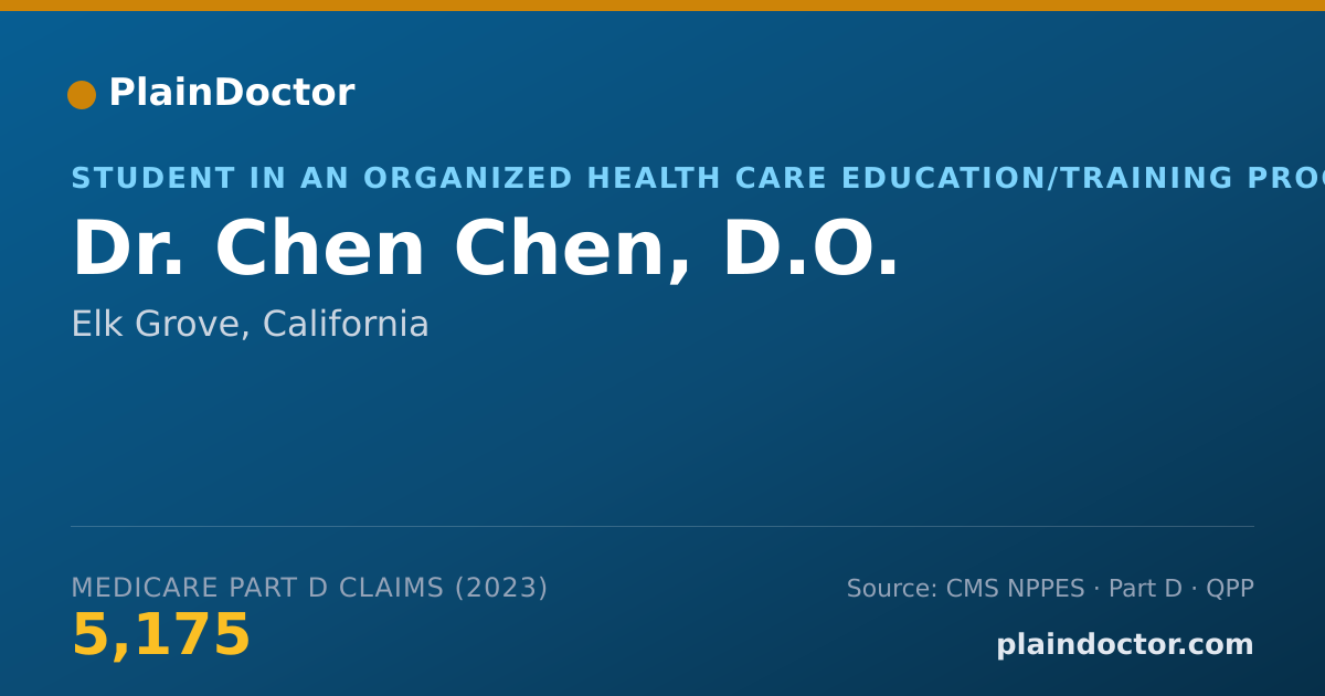 Shareable card for Chen Chen, D.O. - Student in an Organized Health Care Education/Training Program, Elk Grove, CA