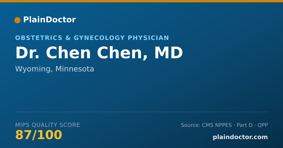 Shareable card for Chen Chen, MD - Obstetrics & Gynecology Physician, Wyoming, MN