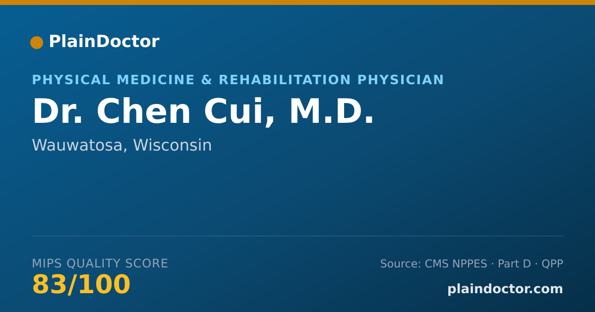 Shareable card for Chen Cui, M.D. - Physical Medicine & Rehabilitation Physician, Wauwatosa, WI