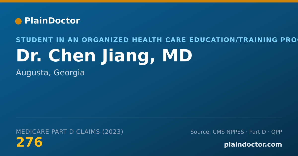 Shareable card for Chen Jiang, MD - Student in an Organized Health Care Education/Training Program, Augusta, GA