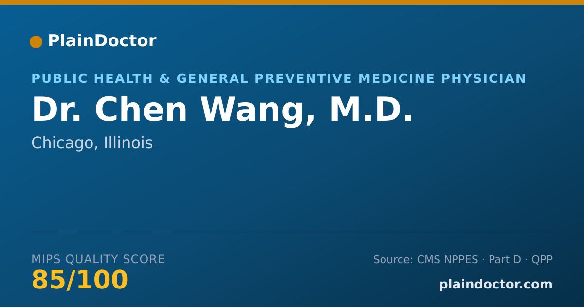 Shareable card for Chen Wang, M.D. - Public Health & General Preventive Medicine Physician, Chicago, IL