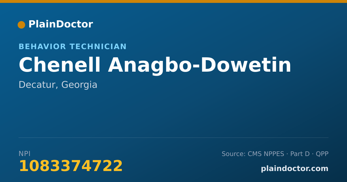 Shareable card for Chenell Anagbo-Dowetin - Behavior Technician, Decatur, GA