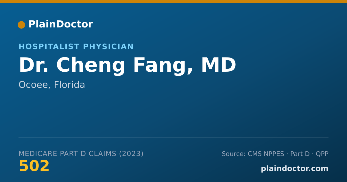 Shareable card for Cheng Fang, MD - Hospitalist Physician, Ocoee, FL