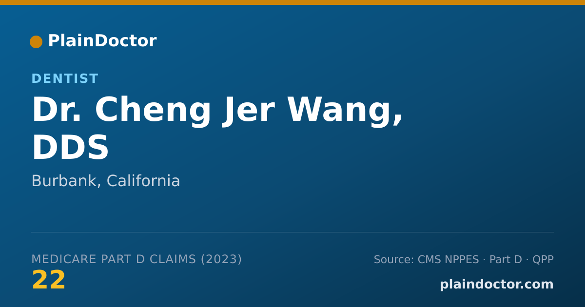 Shareable card for Cheng Jer Wang, DDS - Dentist, Burbank, CA