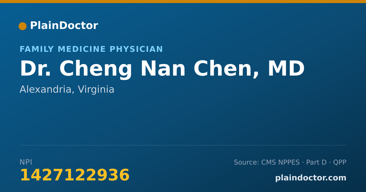 Shareable card for Cheng Nan Chen, MD - Family Medicine Physician, Alexandria, VA