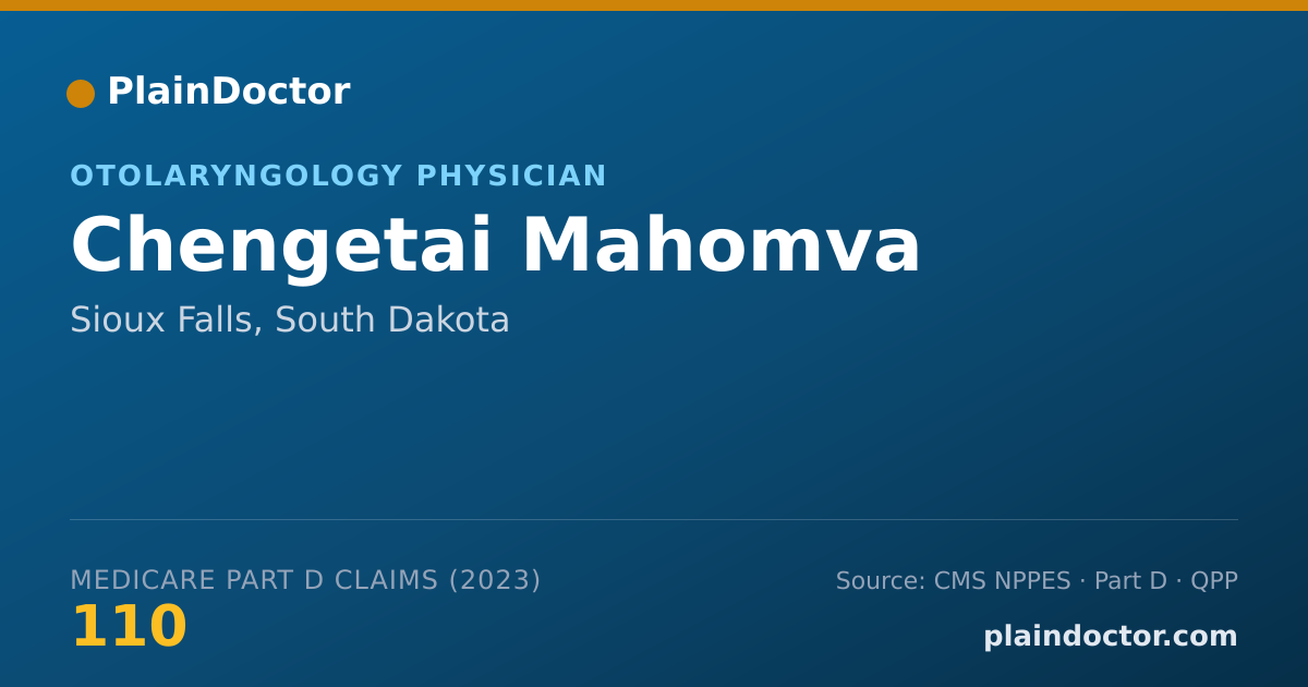 Shareable card for Chengetai Mahomva - Otolaryngology Physician, Sioux Falls, SD