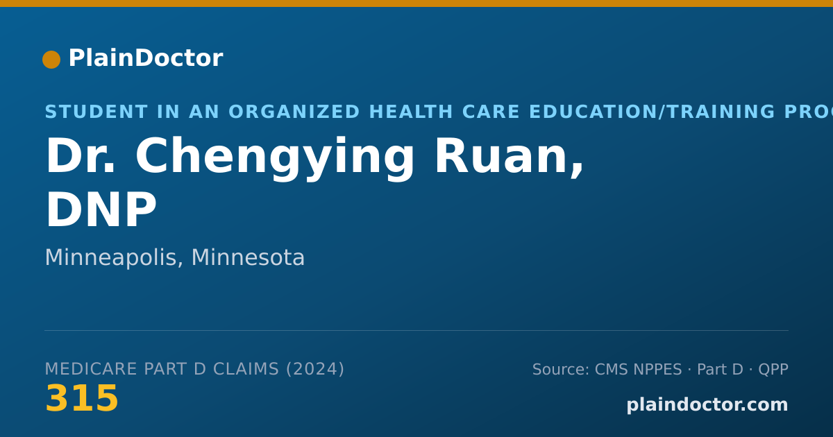 Shareable card for Chengying Ruan, DNP - Student in an Organized Health Care Education/Training Program, Minneapolis, MN