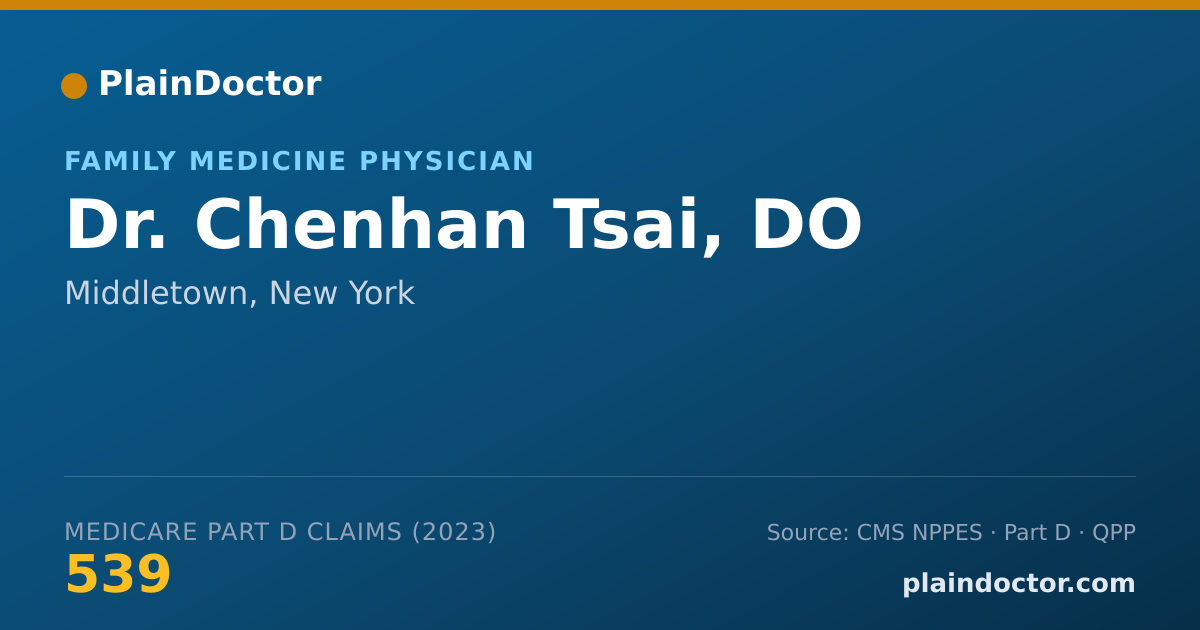 Shareable card for Chenhan Tsai, DO - Family Medicine Physician, Middletown, NY